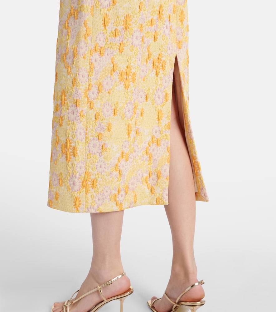 Acacia embroidered brocade corset dress