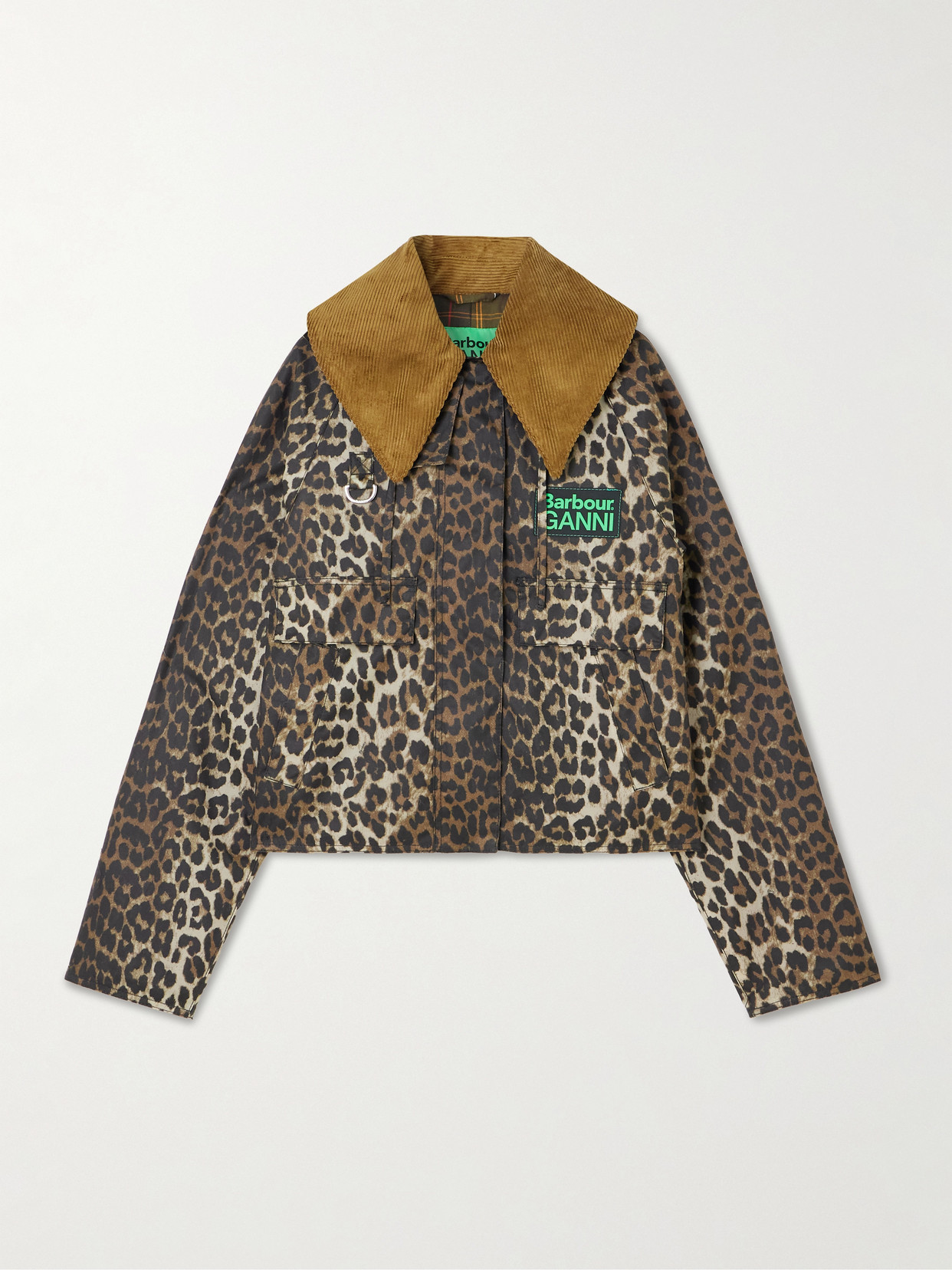 + Ganni Hooded Cheetah-print Waxed-cotton Jacket - Brown