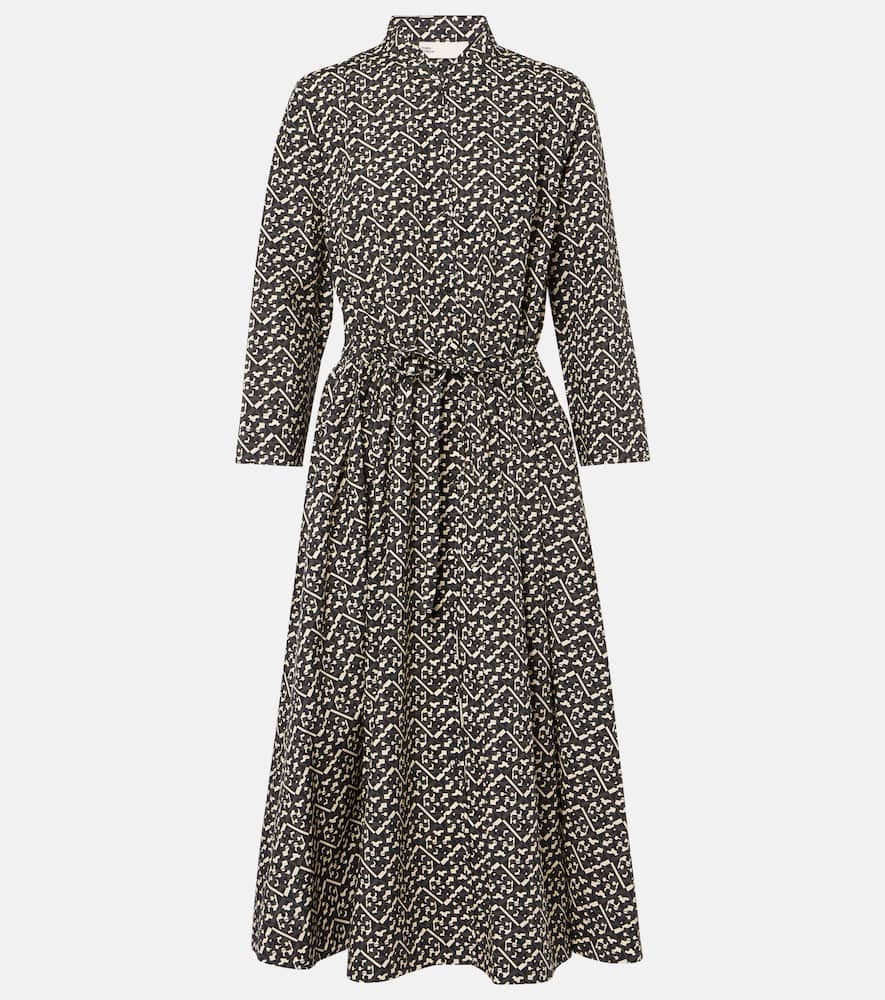 Printed cotton poplin shirt dress