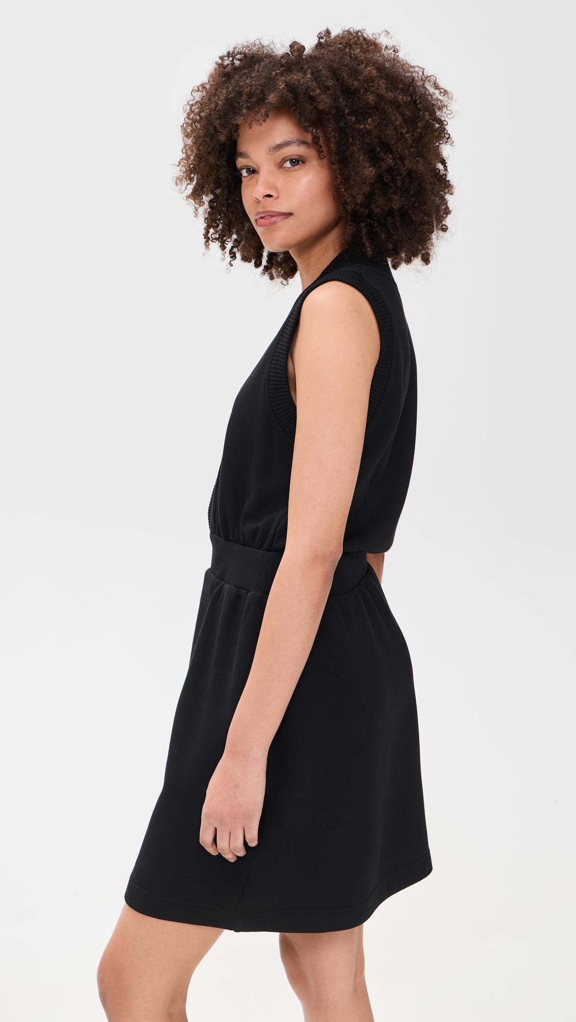 Polyanna Half Zip Dress Black