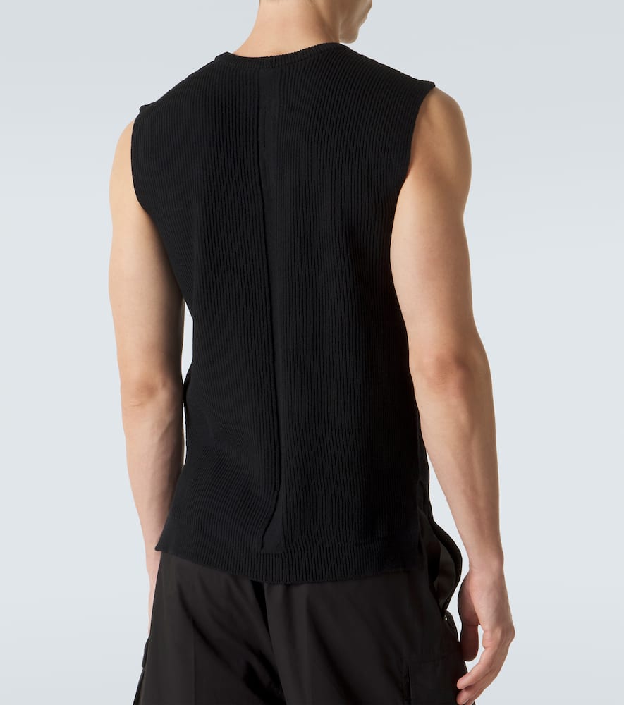 Ribbed-knit virgin wool tank top
