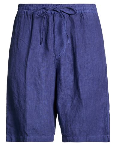 Man Shorts & Bermuda Shorts Blue Size 32 Linen