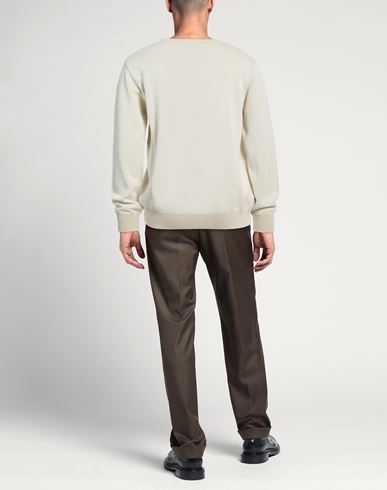 Montechiaro Man Sweater Cream Size 46 Acrylic, Virgin Wool, Cotton