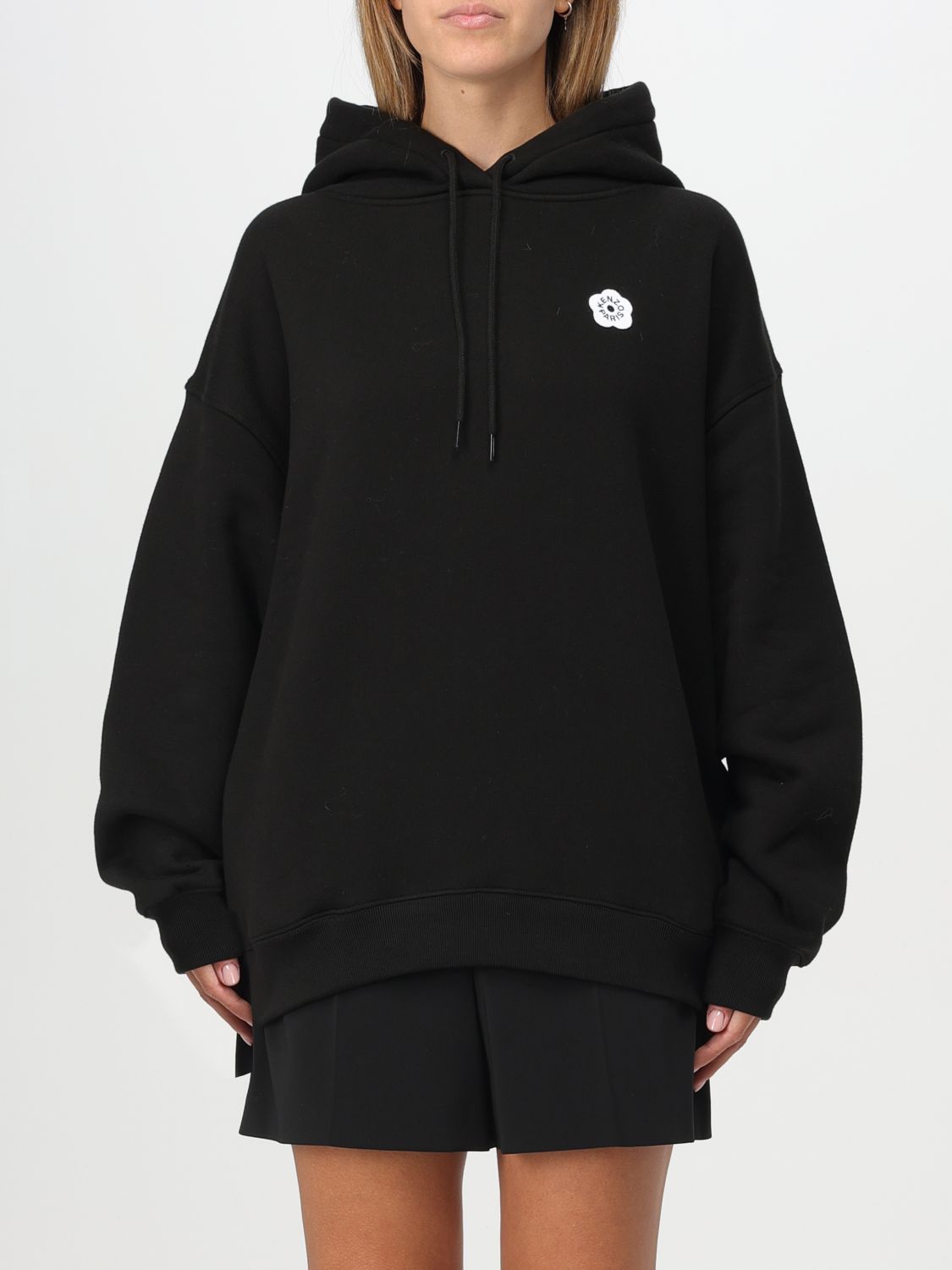 Boke Flower cotton hoodie - Black