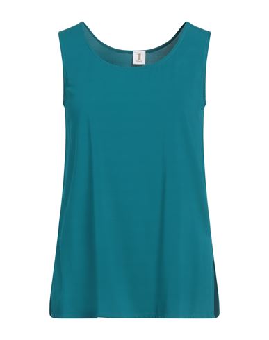 Woman Tank top Deep teal Size 4 Viscose, Elastane