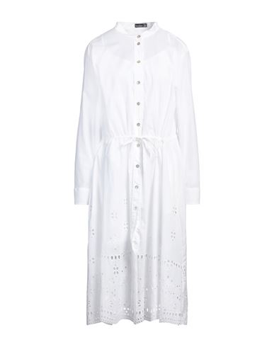 Van Laack Woman Midi dress White Size 16 Cotton, Polyester