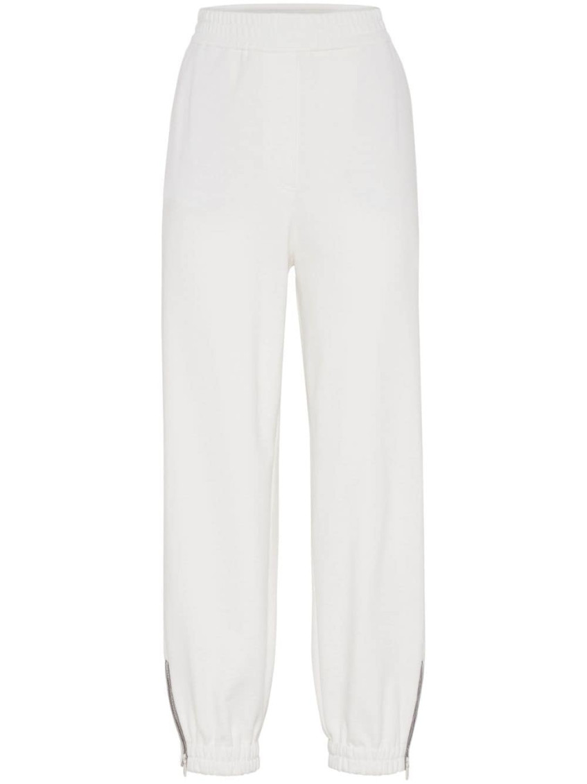 Mid-rise track trousers - White
