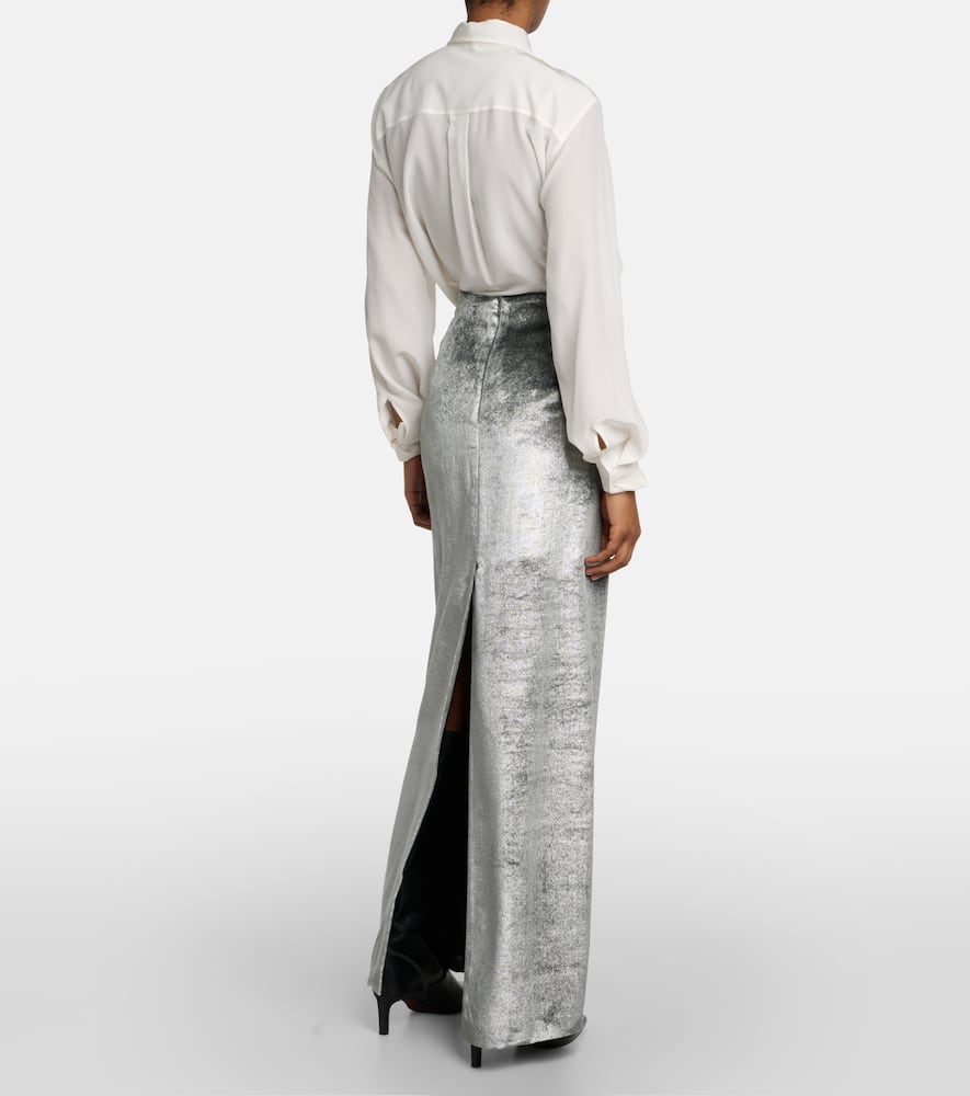 Brunello Cucinelli High-rise velvet maxi skirt