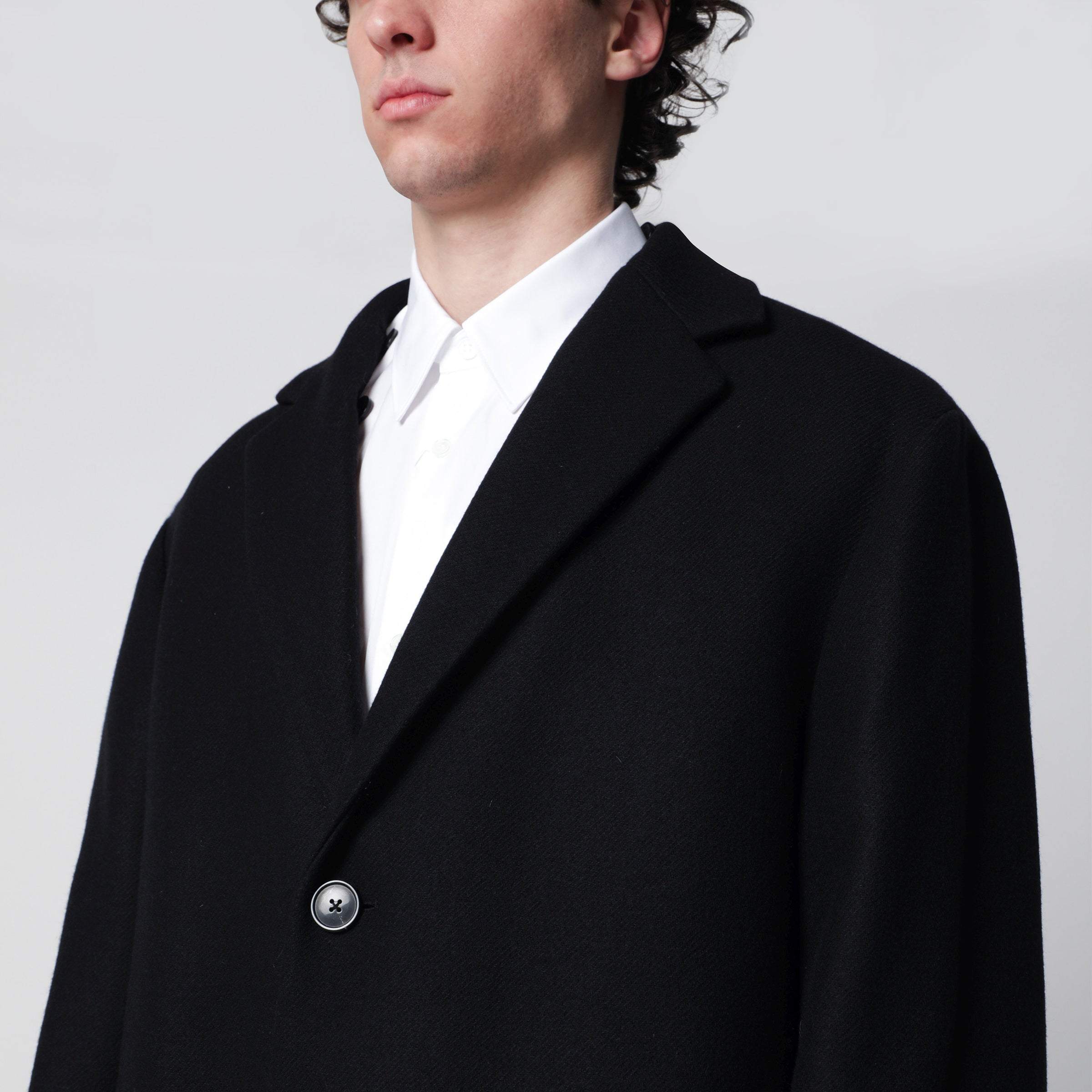 Black coat with removable neckline
