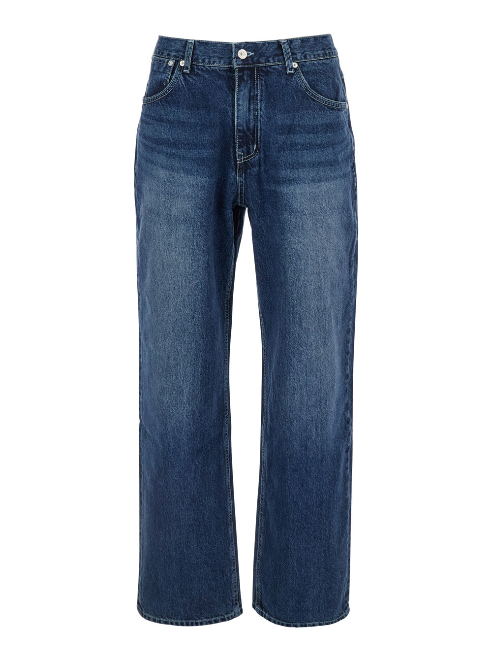 Logo-Patch Denim Jeans — Blue
