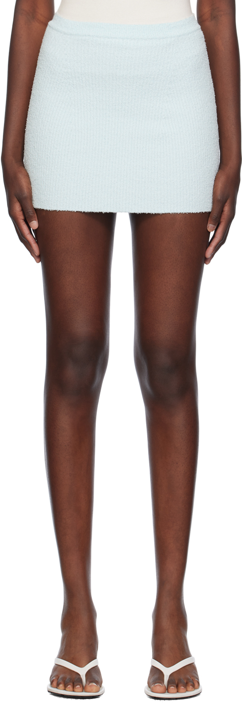 WARDROBE.NYC Blue Ribbed Miniskirt