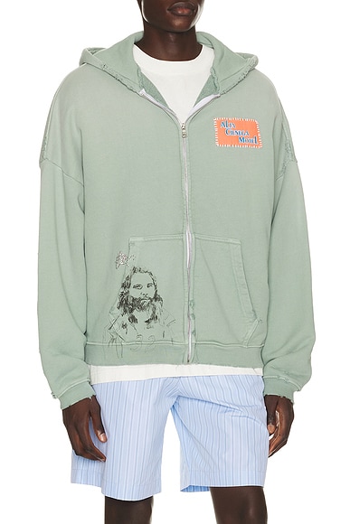 Paly Hollywood Alta Cienega Hooded Sweatshirt in Mint