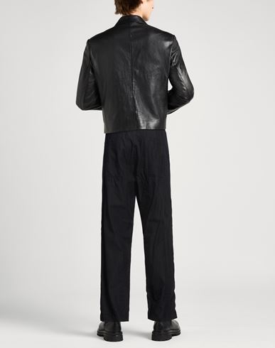 Man Pants Black Size 34 Cotton, Linen, Paper