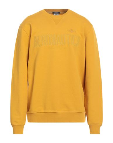 Man Sweatshirt Mustard Size XXL Cotton
