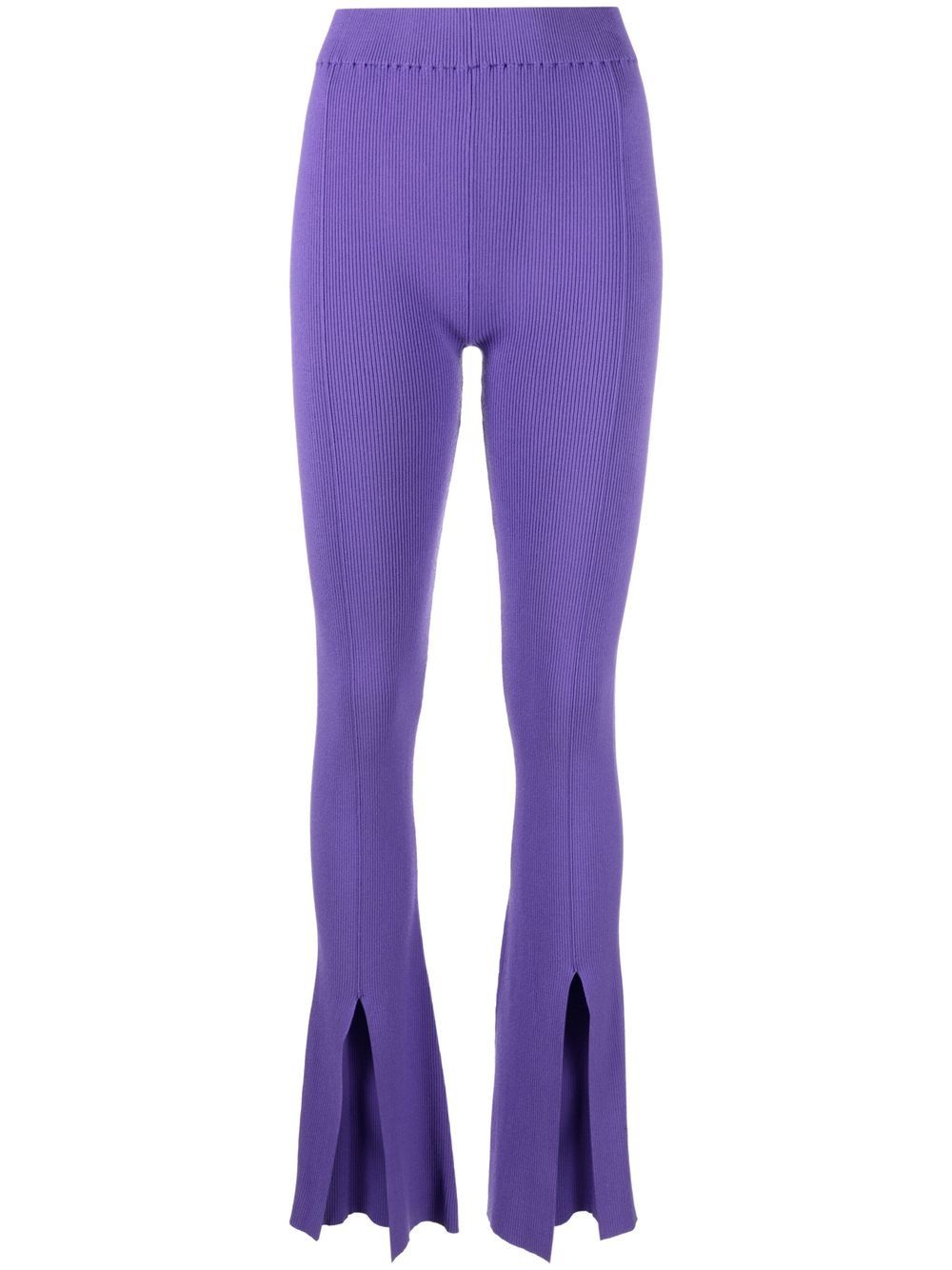 Front slit knit trousers - Purple