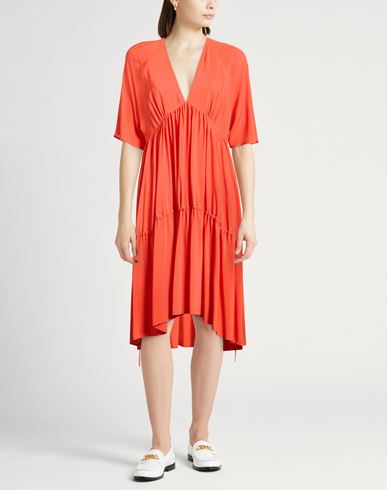 Woman Midi dress Orange Size 6 Acetate, Silk