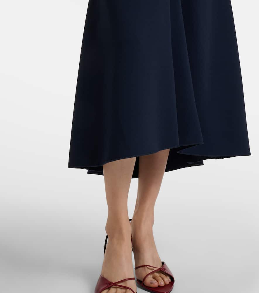 Gathered jersey midi dress