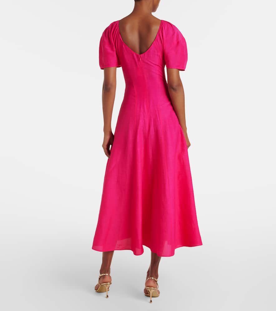 Balloon-sleeve maxi dress