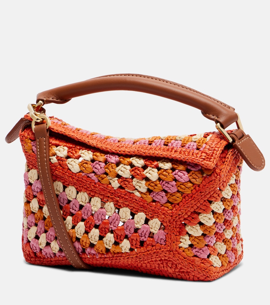 Paula's Ibiza Puzzle Mini raffia top-handle bag
