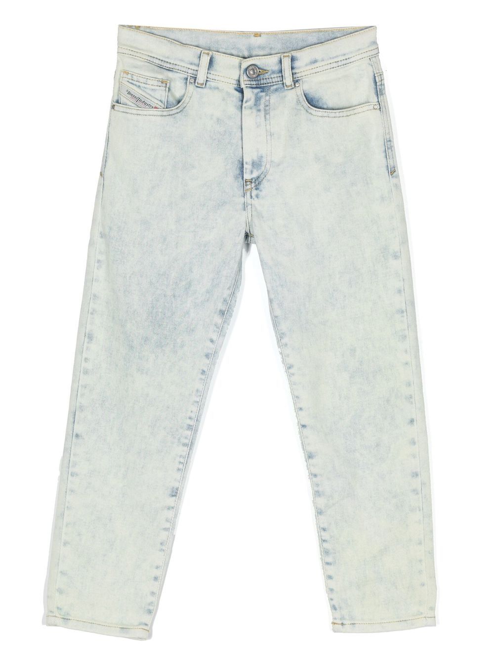 Logo-patch stretch-cotton jeans - Blue