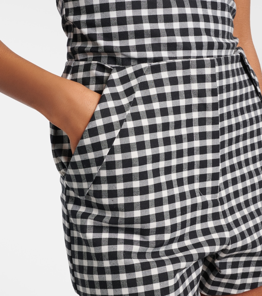 Chiara gingham cotton-blend shorts