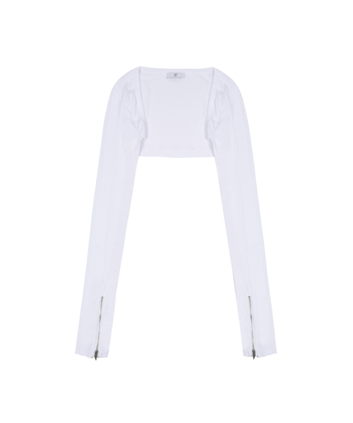 HIPPIE SIDE ZIPPER BOLERO WHITE