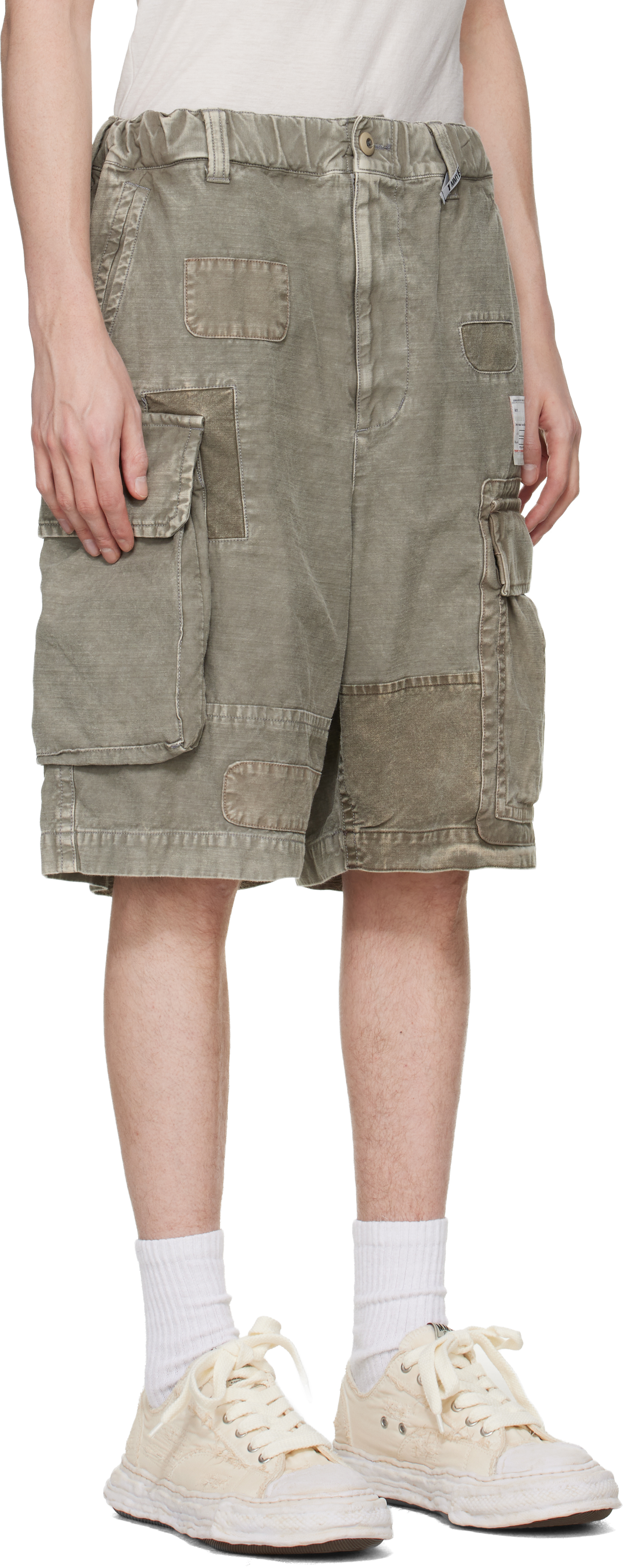 Taupe Repaired Cargo Shorts