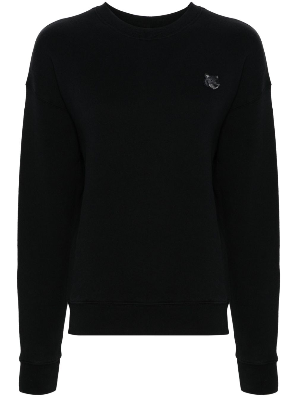 Fox-appliqué sweatshirt - Black