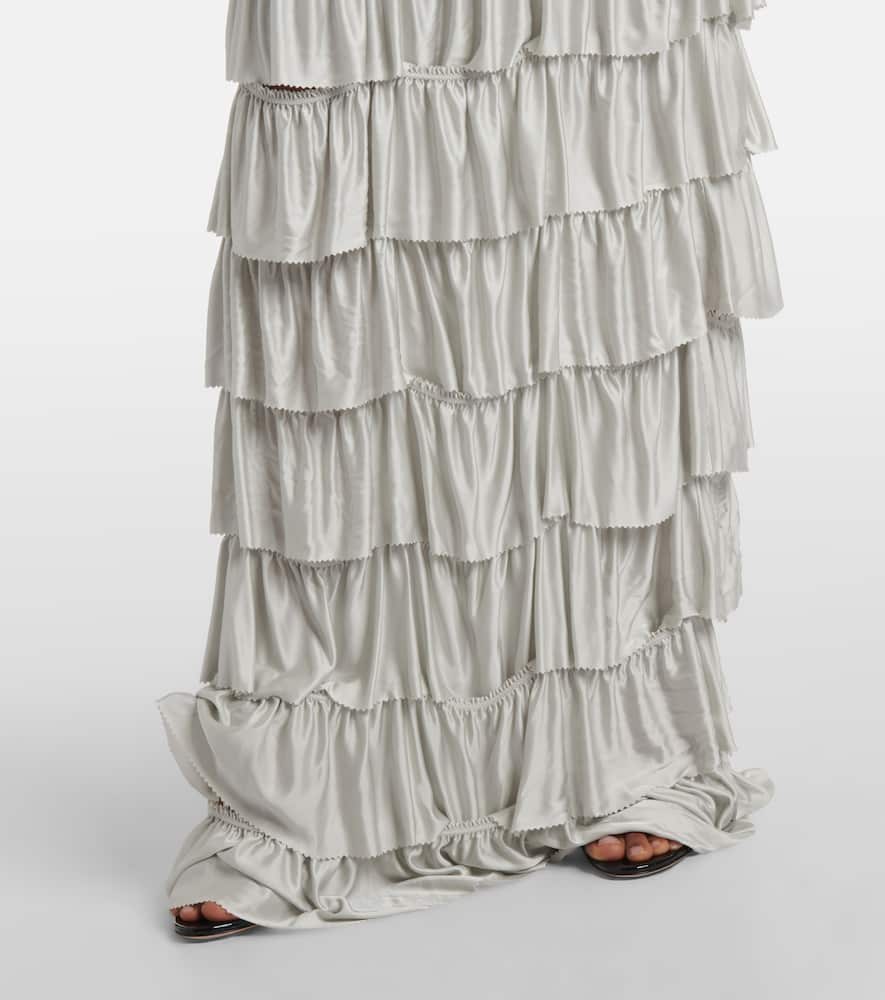 Ruffled tiered gown