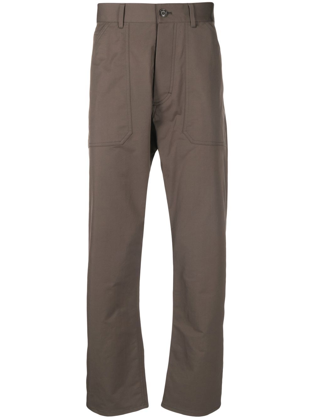 High-rise straight-leg trousers - Green