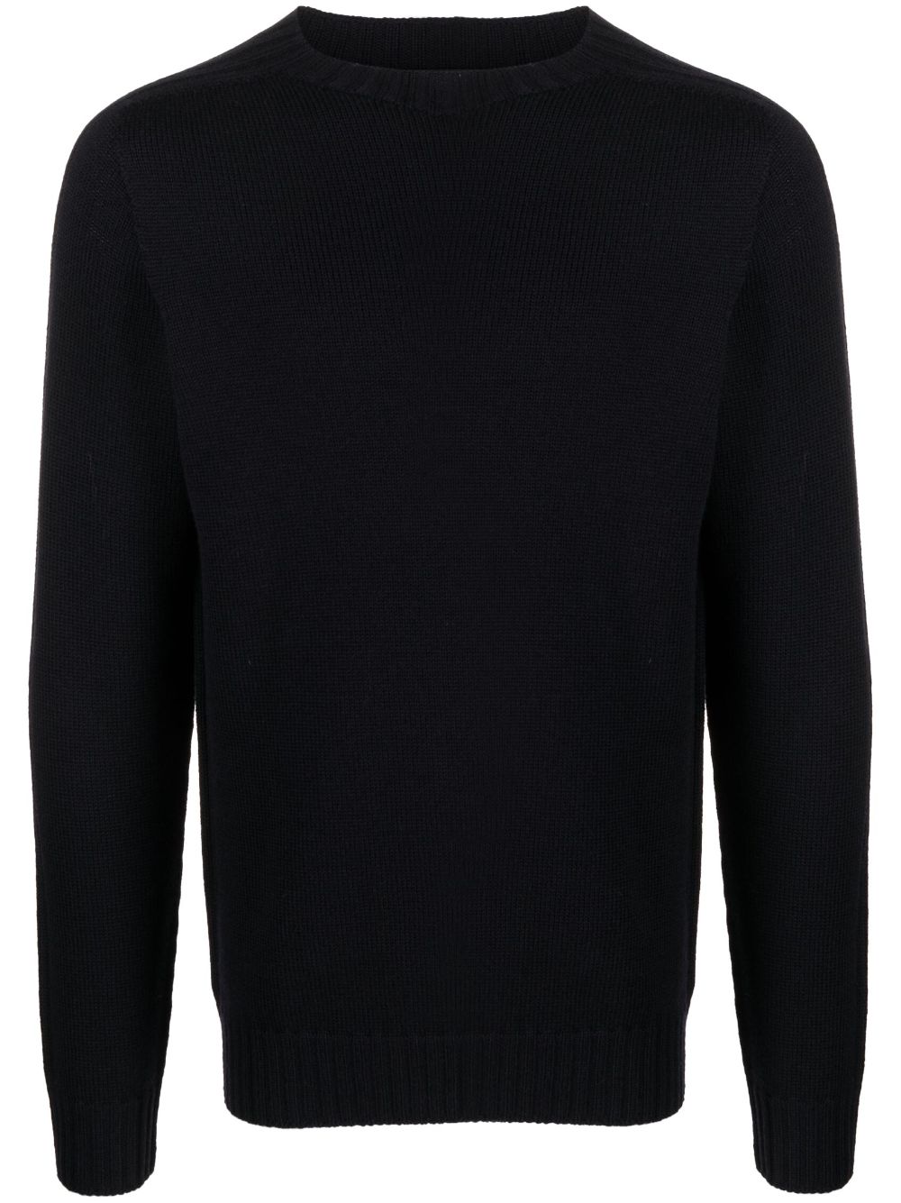 Long-sleeve knitted wool jumper - Blue