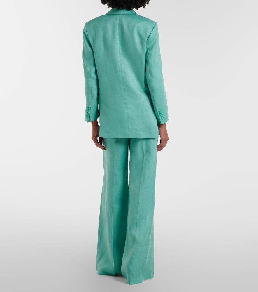 Deserto herringbone linen wide-leg pants