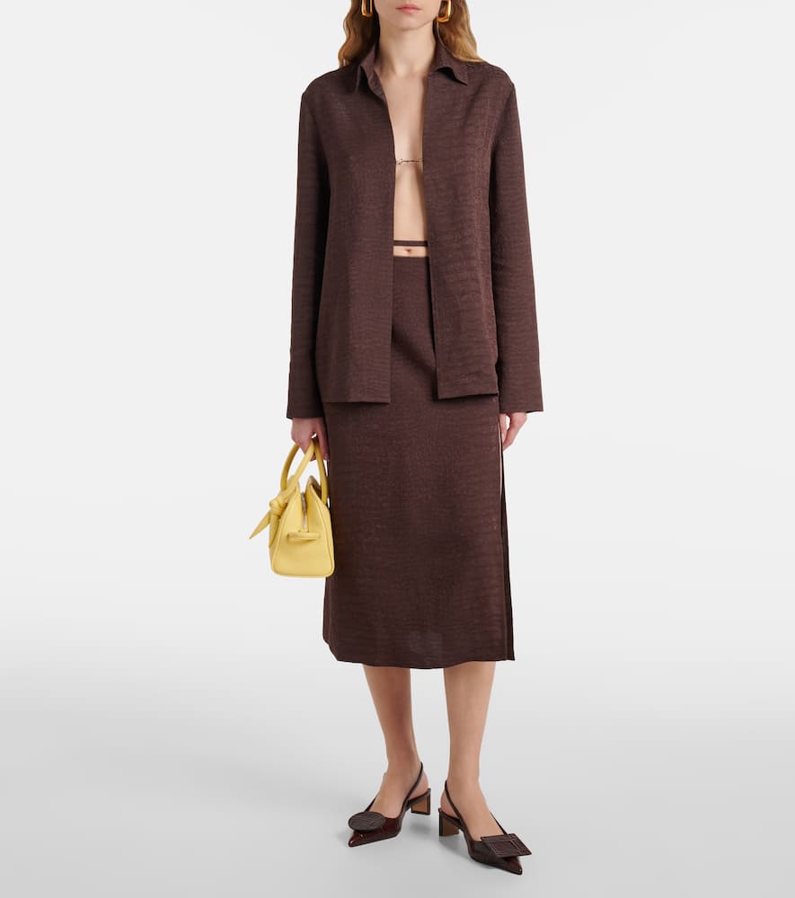 Jacquemus Notte satin midi skirt