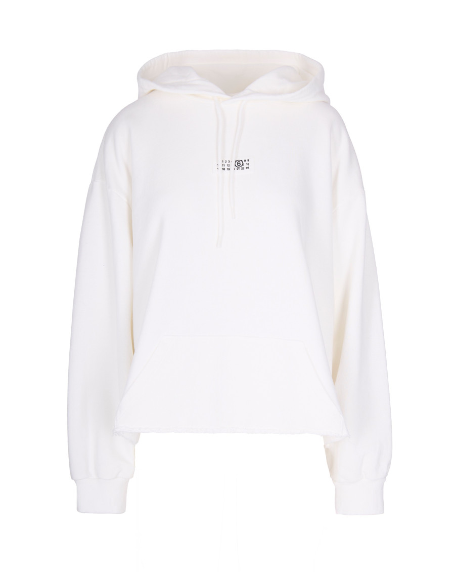 White Logo Hood Sweatshirt