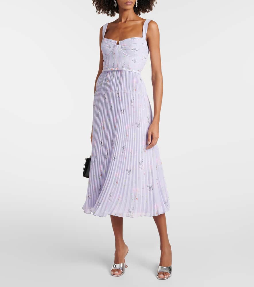 Self Portrait | Self-Portrait Floral chiffon bustier midi dress | Realry