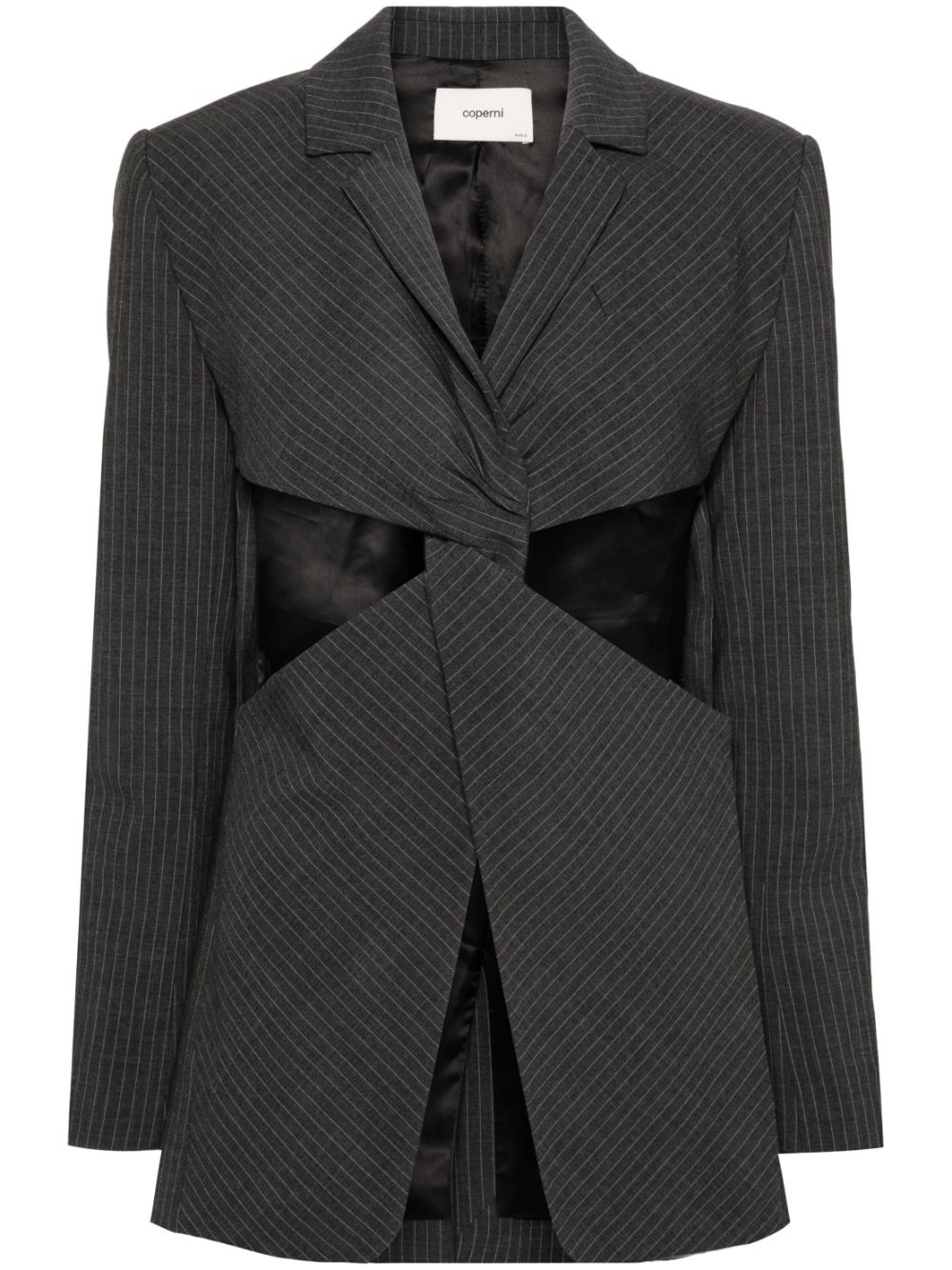 Pinstriped twisted blazer - Grey