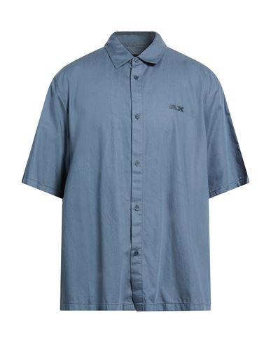 Man Shirt Slate blue Size M Lyocell, Cotton