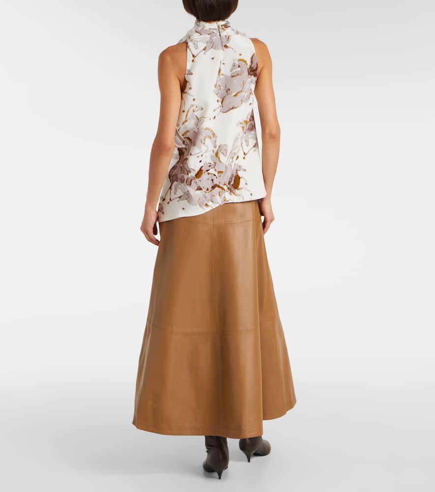 Sleary draped silk top