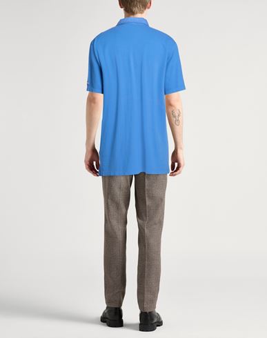 Man Polo shirt Azure Size XXL Cotton