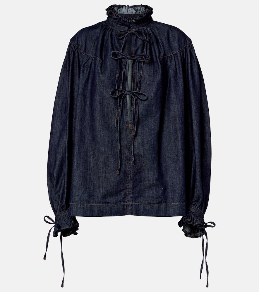 Ruffled cotton blouse