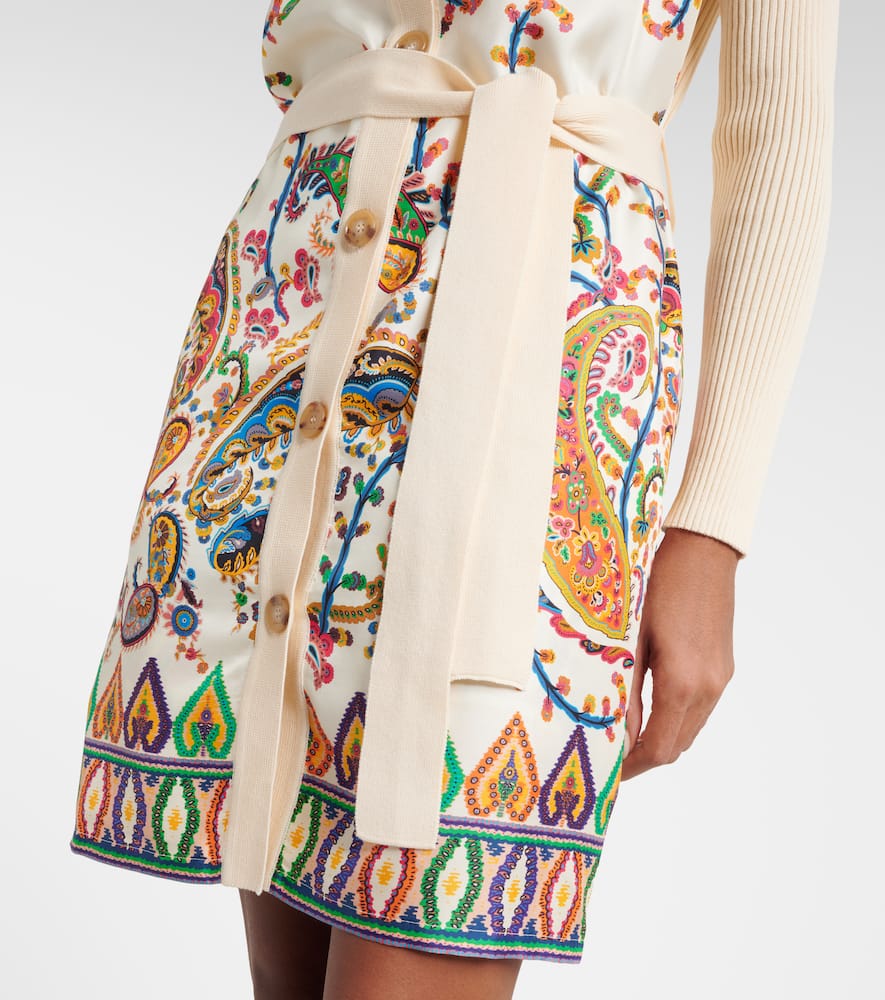 Paisley belted cotton cardigan