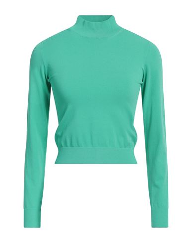 Roberto Collina Woman Turtleneck Green Size L Viscose, Polyester