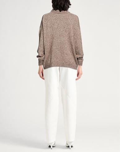 Collezione N_01 Woman Turtleneck Light brown Size L Merino Wool