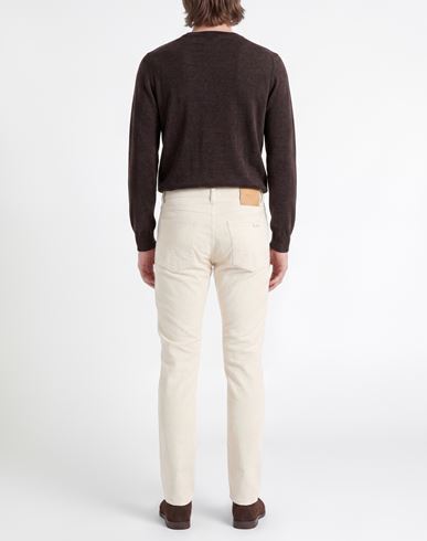 Man Pants Off white Size 32 Cotton, Elastane