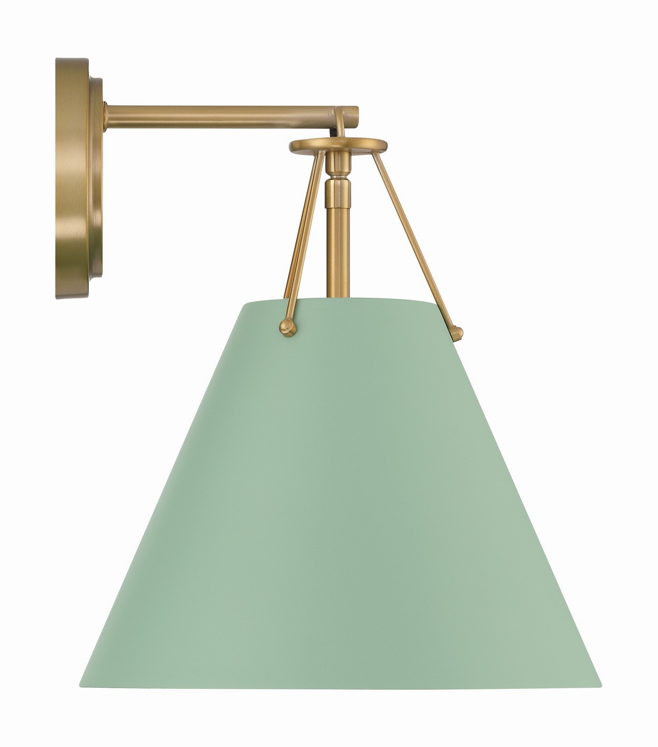 Xavier 1-Light Task Sconce in Vibrant Gold with Green