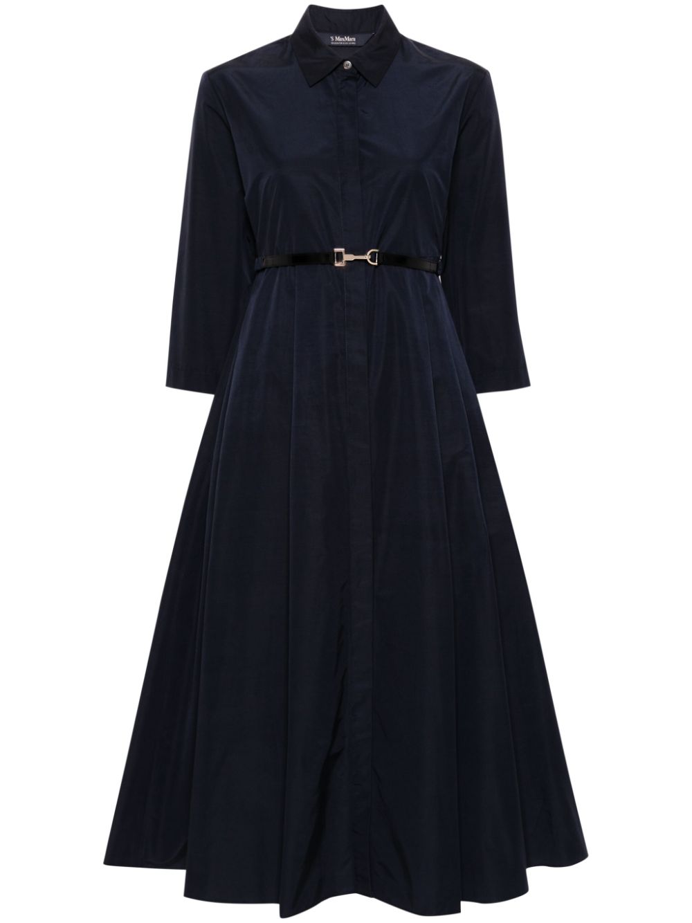 Emilia faille cotton-blend dress - Blue