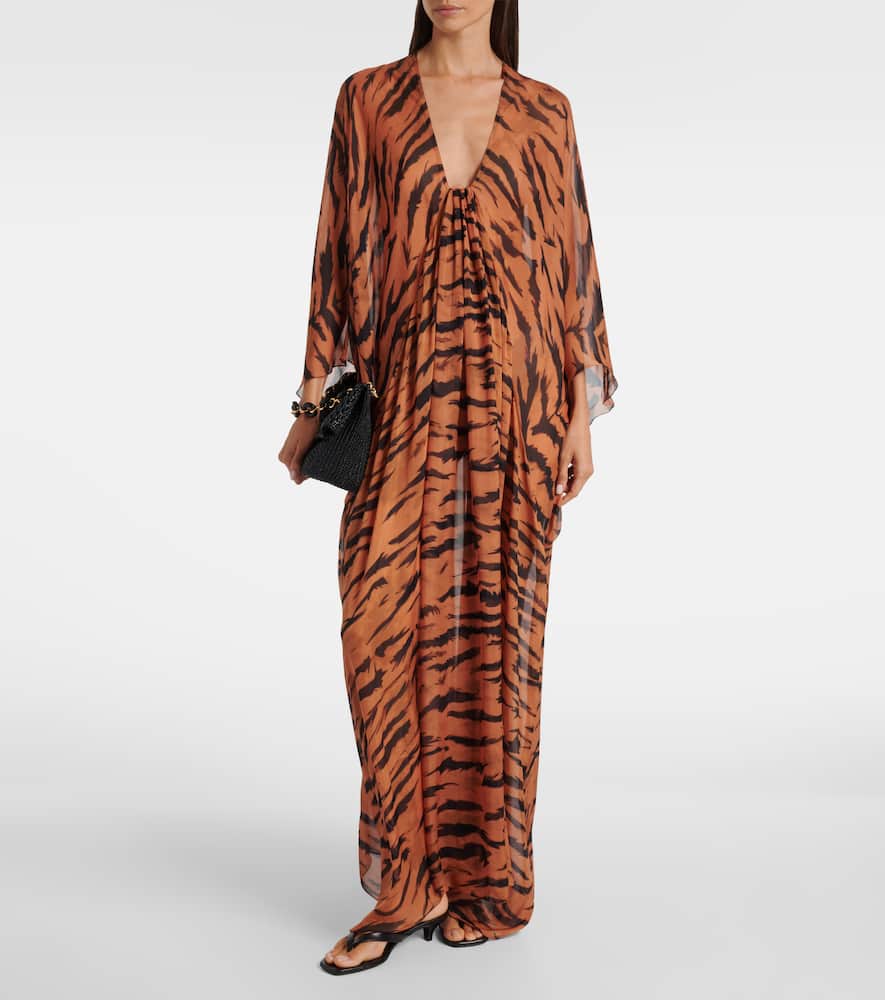 X Sabine Getty printed silk kaftan