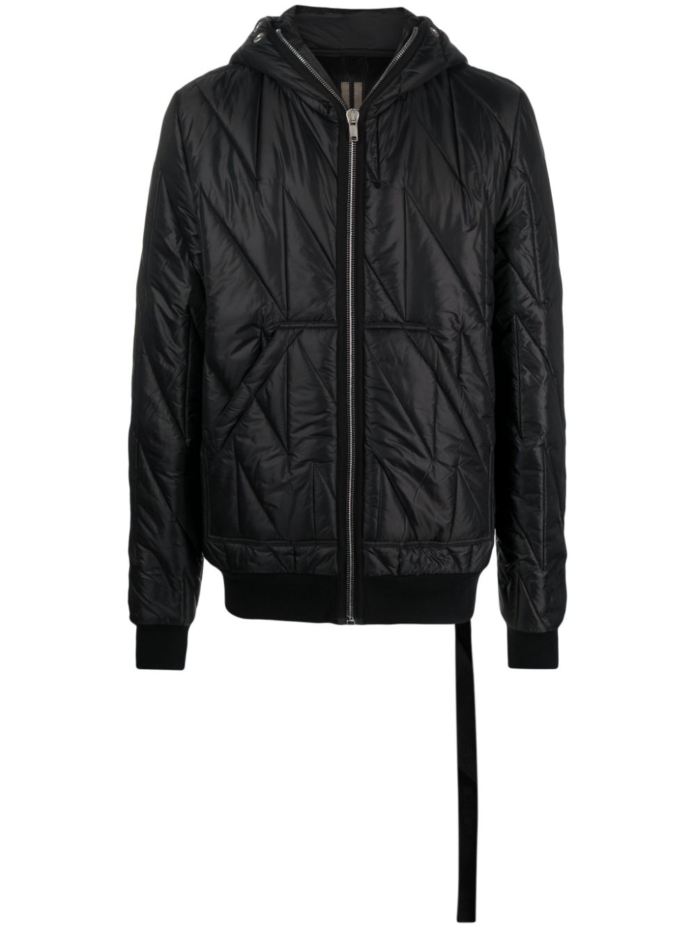 Gimp quilted hooded jacket - Black