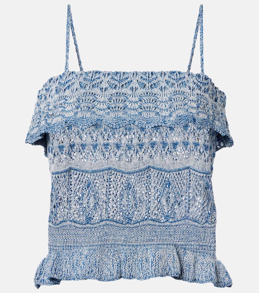 Knitted cotton crop top