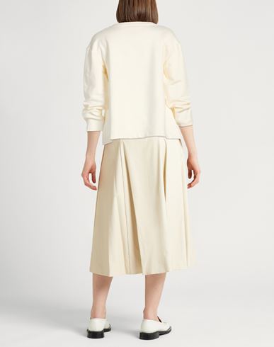 Woman Sweatshirt Cream Size S Silk, Cotton, Elastane